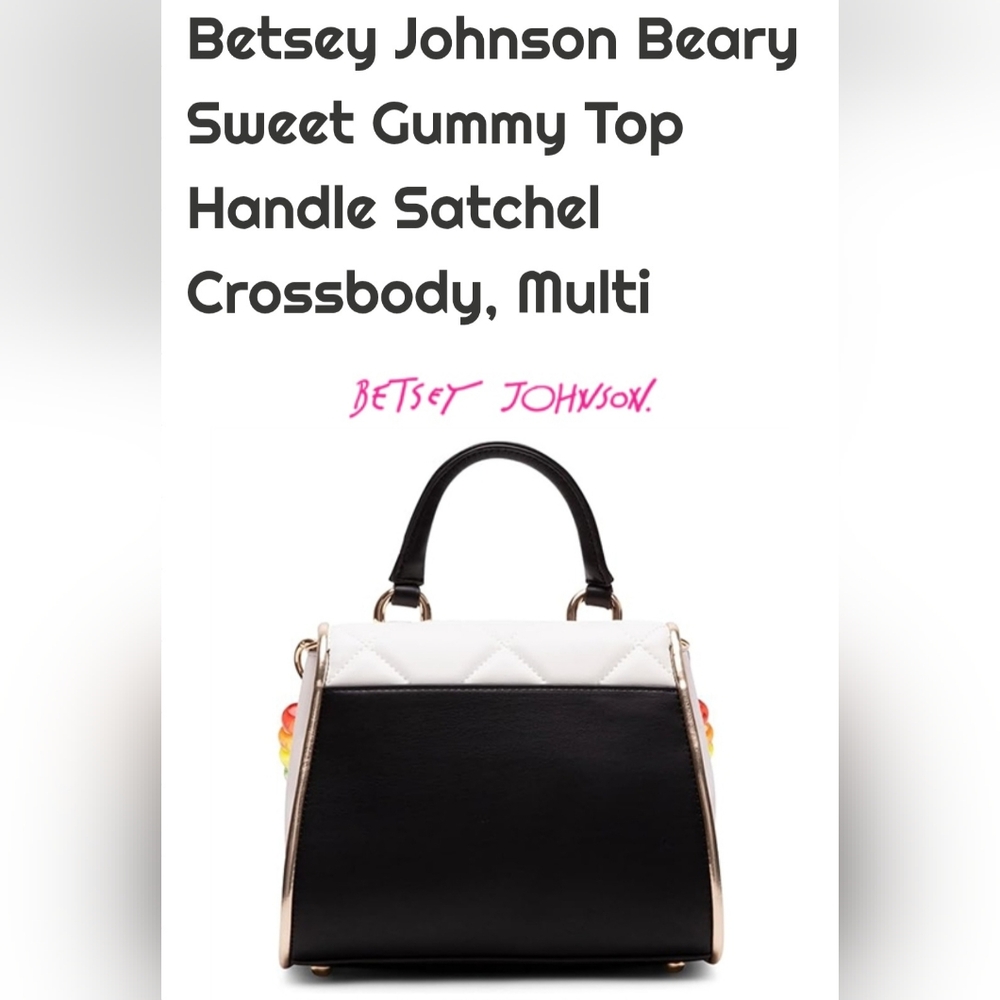 Betsey JohnsonBeary Sweet Top Handle Black and White! NWT! - Picture 6 of 13